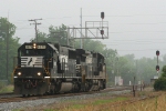 Power of the second reroute train going by the diamond with CSX